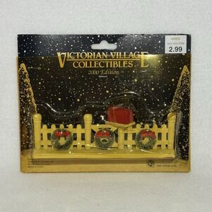 Victorian Village Collectibles 2000 Snowy Picket Fence Mailbox Wreaths Christmas